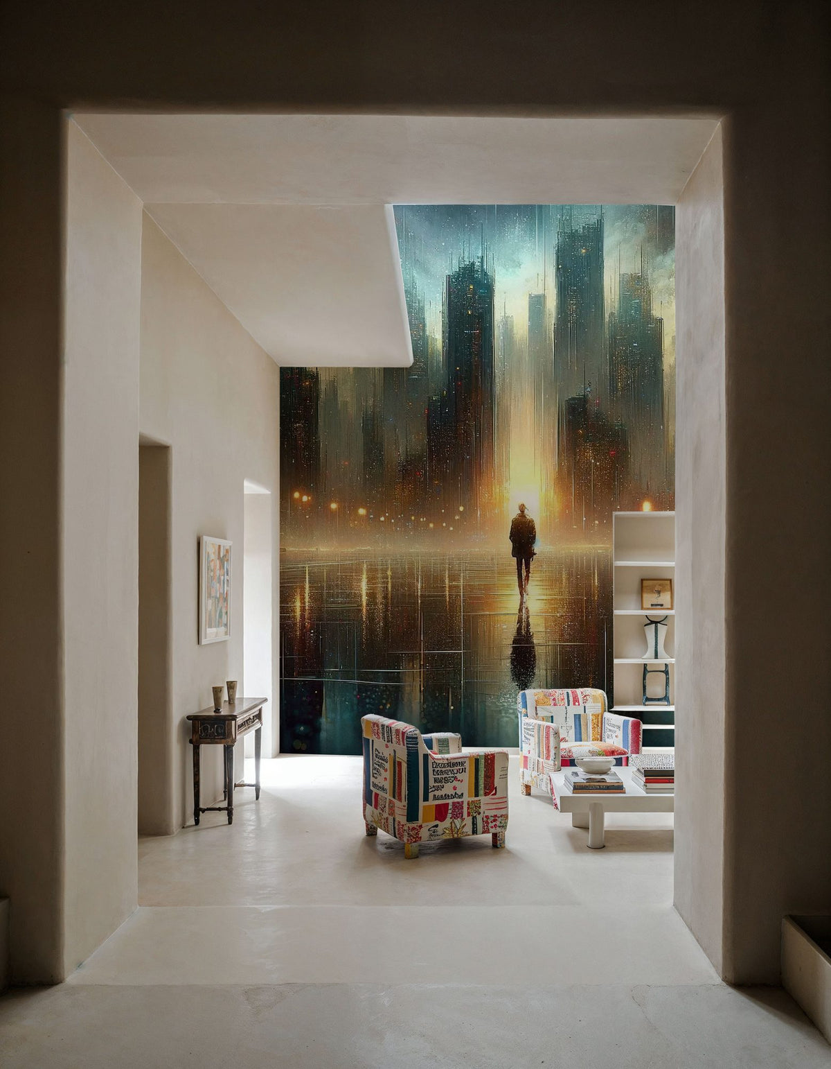 Lost Moments in Twilight Rain Mural Wallpaper - room preview 02