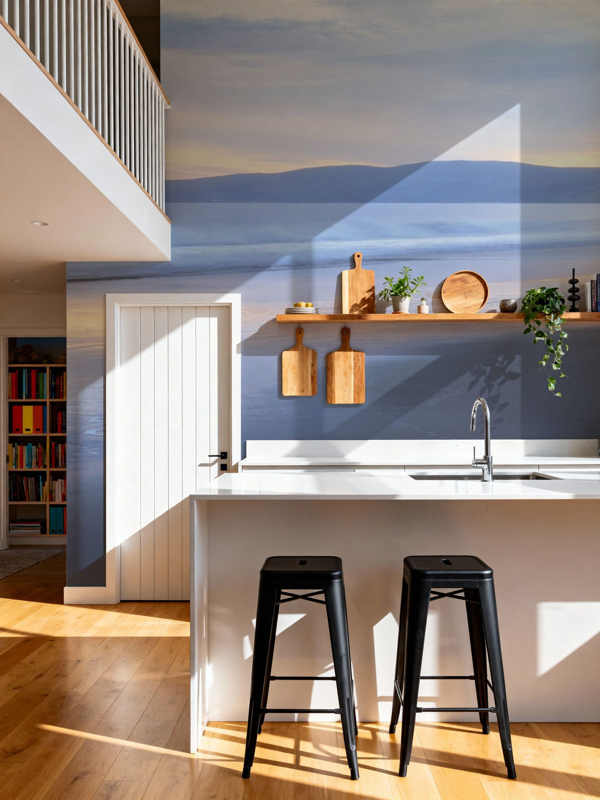 Pastel Shore Reflections Mural Wallpaper - room preview 02