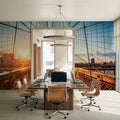 Brooklyn Bridge Sunset Mural Wallpaper - room preview 02