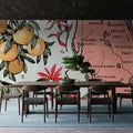 Vintage Florida Botanical Map Mural Wallpaper - room preview 02