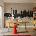 San Antonio Texas Skyline Concrete Mural Wallpaper - room preview 02