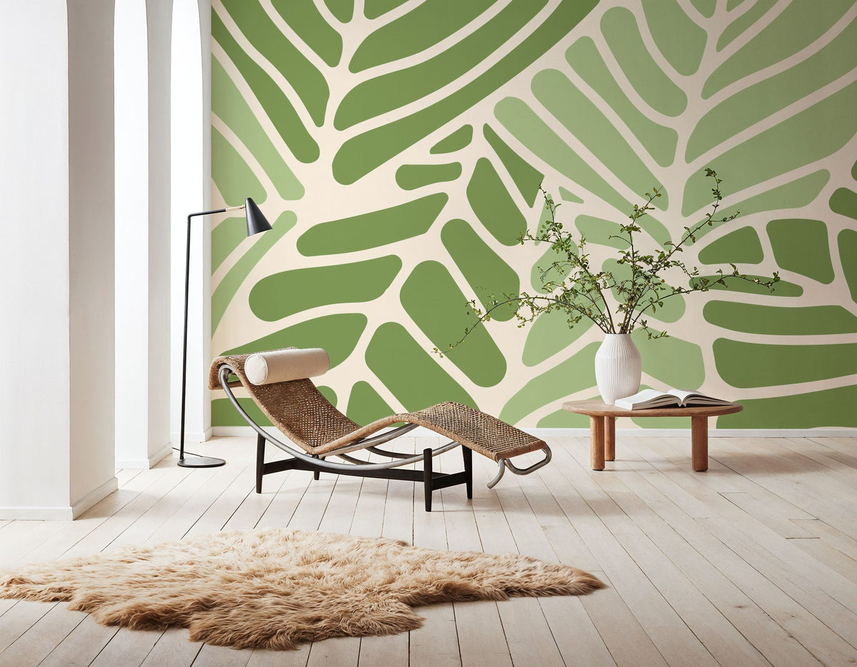 Leaf Vein Mosaic Mural Wallpaper - room preview 02