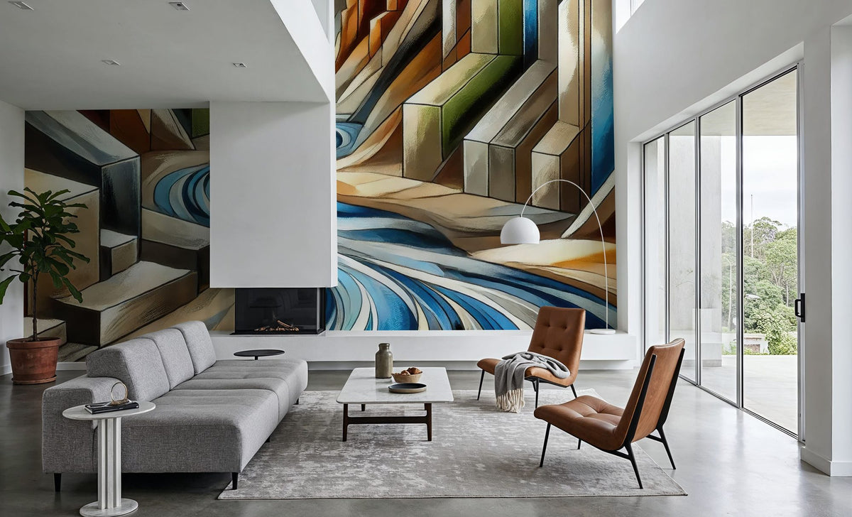 River Art Deco Mural Wallpaper - room preview 02