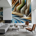 River Art Deco Mural Wallpaper - room preview 02