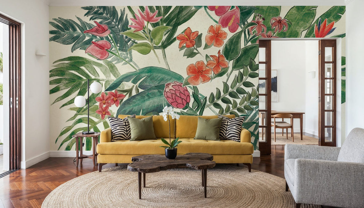 Jungle Vibes VI Leaves Mural Wallpaper - room preview 02