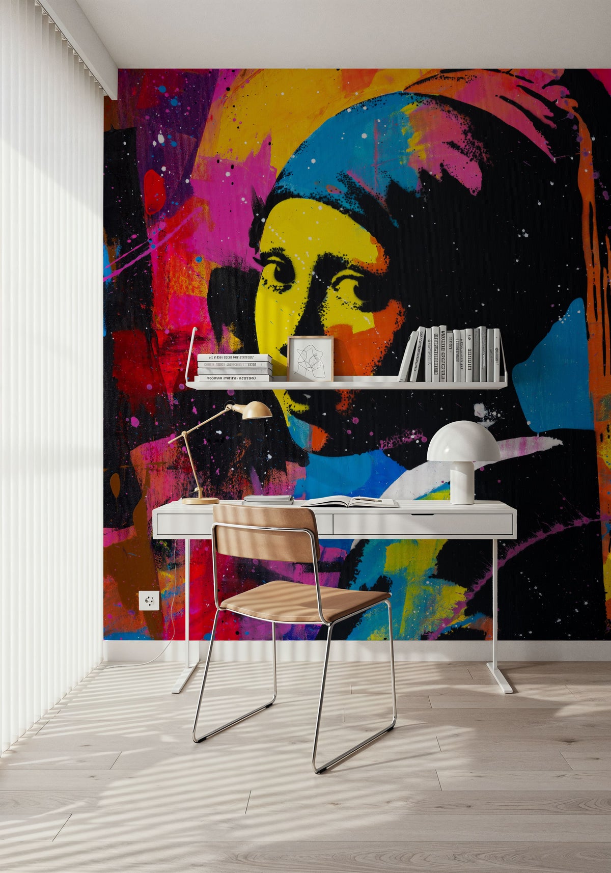 Girl with an Abstract Pearl Mural Wallpaper - room preview 02