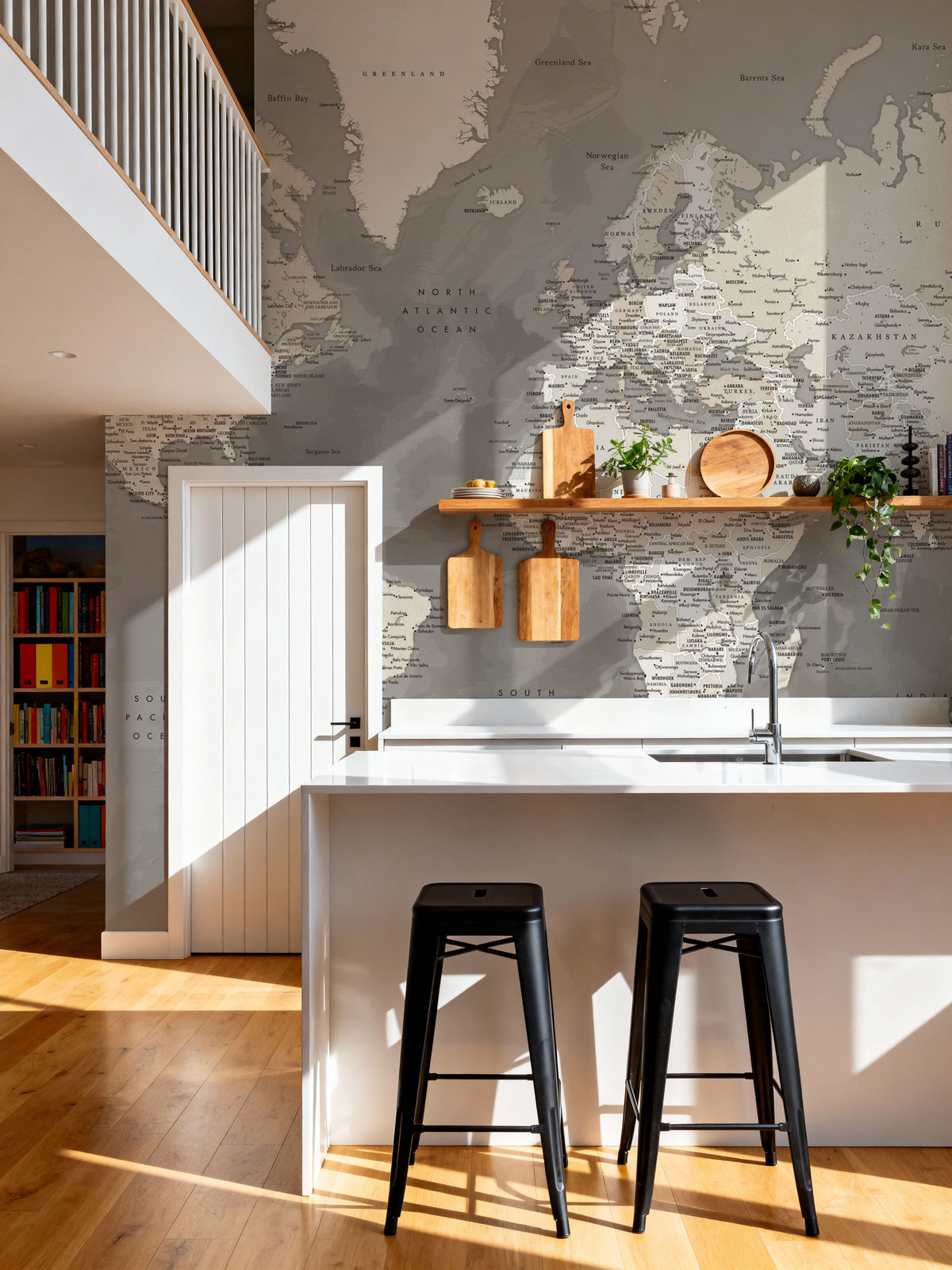 World Map Cities - Davey Mural Wallpaper - room preview 02