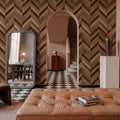 Chevron Wood, Walnut and Oak Mural Wallpaper - room preview 02