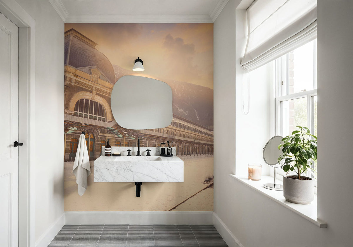 Winter Railway Terminal Mural Wallpaper - room preview 02