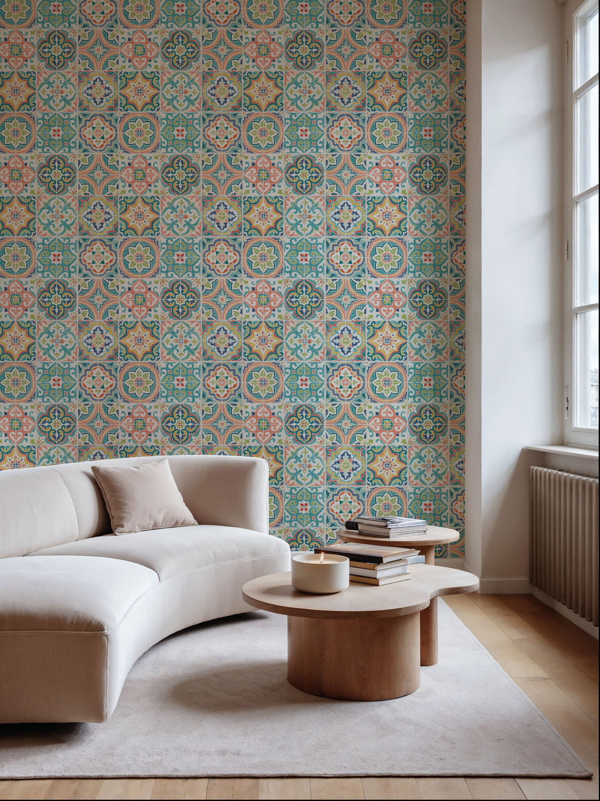 Tiles in Color Mural Wallpaper - room preview 02