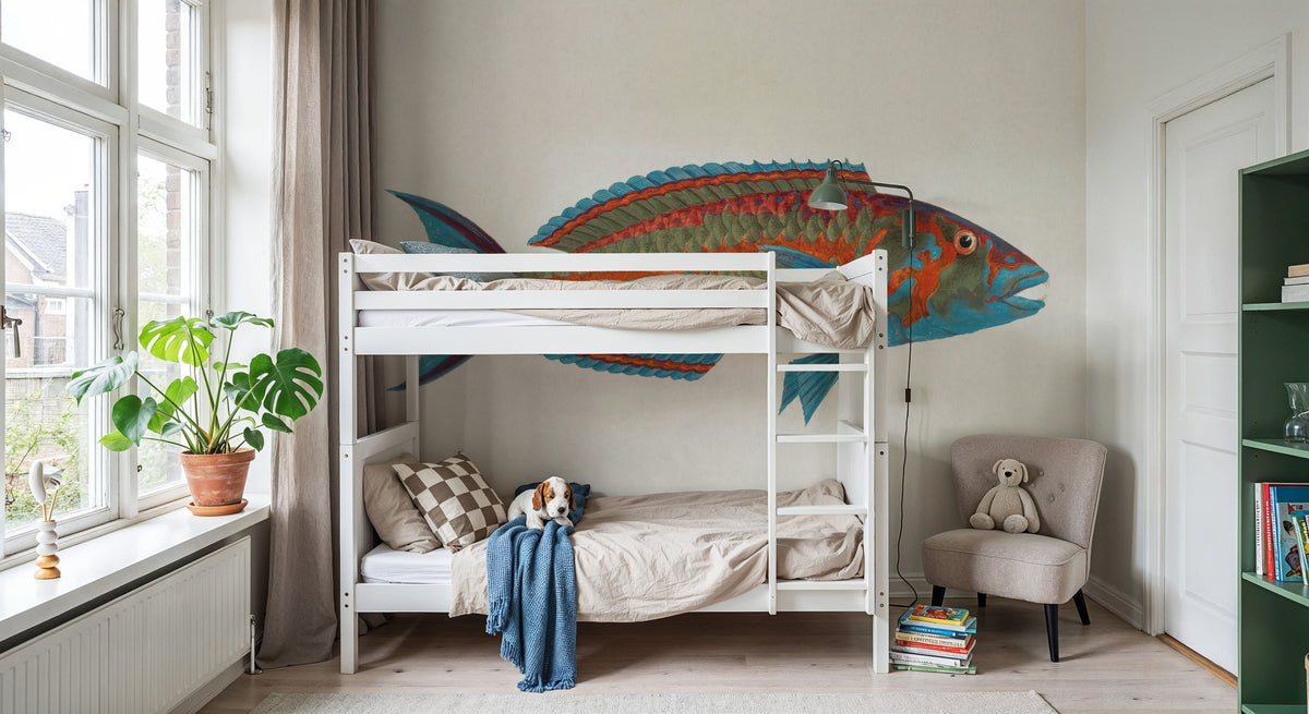 Polynesian Fish Mural Wallpaper - room preview 02