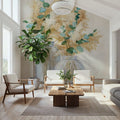 Pampas and Eucalyptus Bouquets Mural Wallpaper - room preview 02