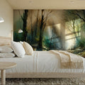Misty Forest Awakening Mural Wallpaper - room preview 02