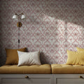 The Palm Lattice, Red Mural Wallpaper - room preview 02