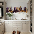 Tel Aviv Skyline Purple & Bronze Mural Wallpaper - room preview 02