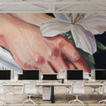 Peaceful Flower in Hand Mural Wallpaper - room preview 02