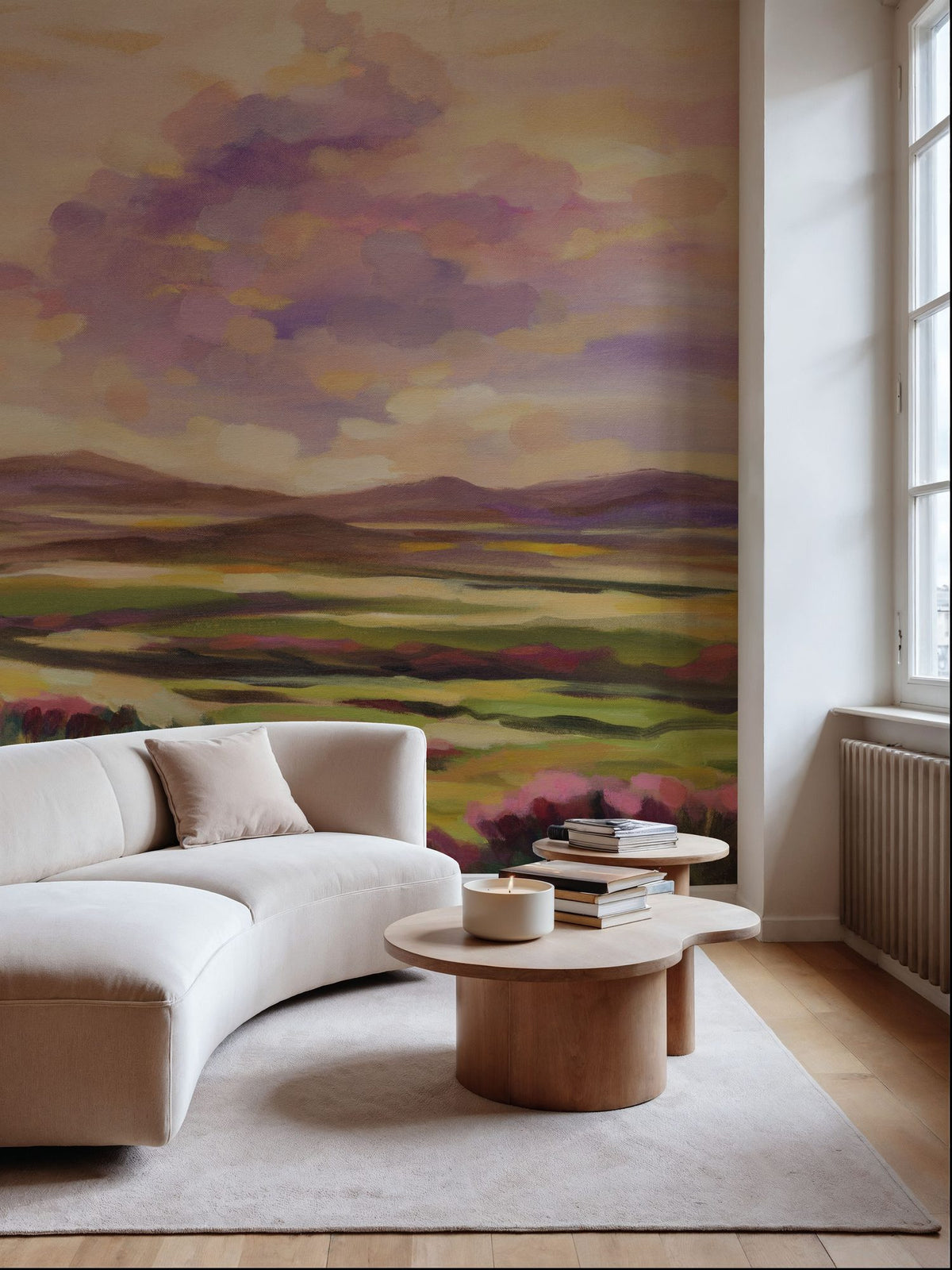Purple Cloud Mural Wallpaper - room preview 02