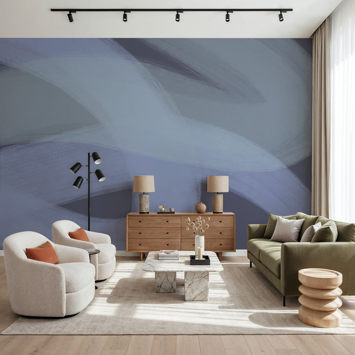 Modern Abstract 16 Mural Wallpaper - room preview 02