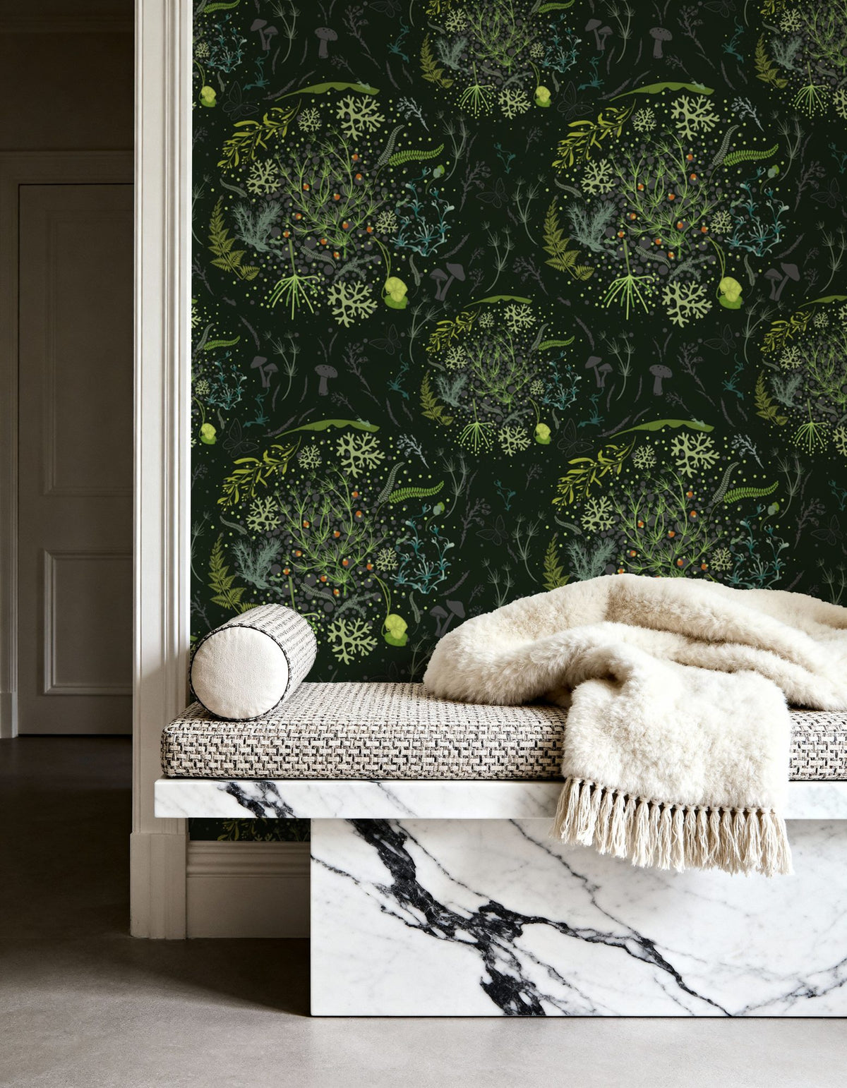 Mosses, Deep Green Mural Wallpaper - room preview 02
