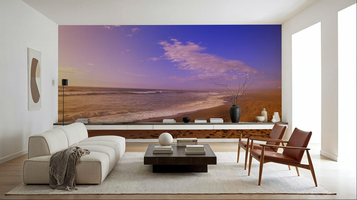 Golden Shoreline Mural Wallpaper - room preview 02
