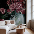 Botanical Elegance Burgundy II Mural Wallpaper - room preview 02