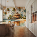 Island Serenity in Abstract Watercolor Mural Wallpaper - room preview 02