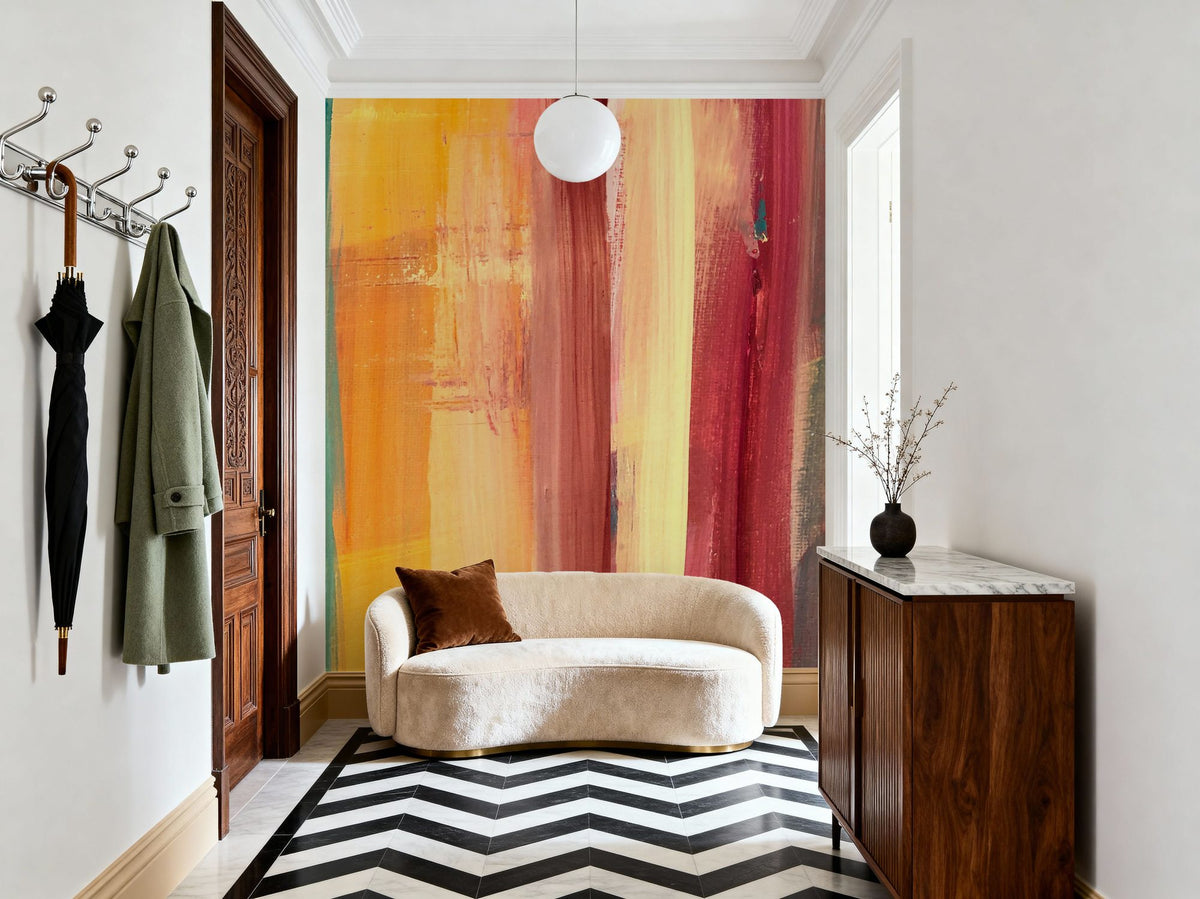 Sunset Fall Forest Mural Wallpaper - room preview 02