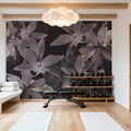 Big Orchids Dark Purple Mural Wallpaper - room preview 02