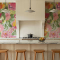 Colourful Watercolor Painted Floral Mural Wallpaper - room preview 02