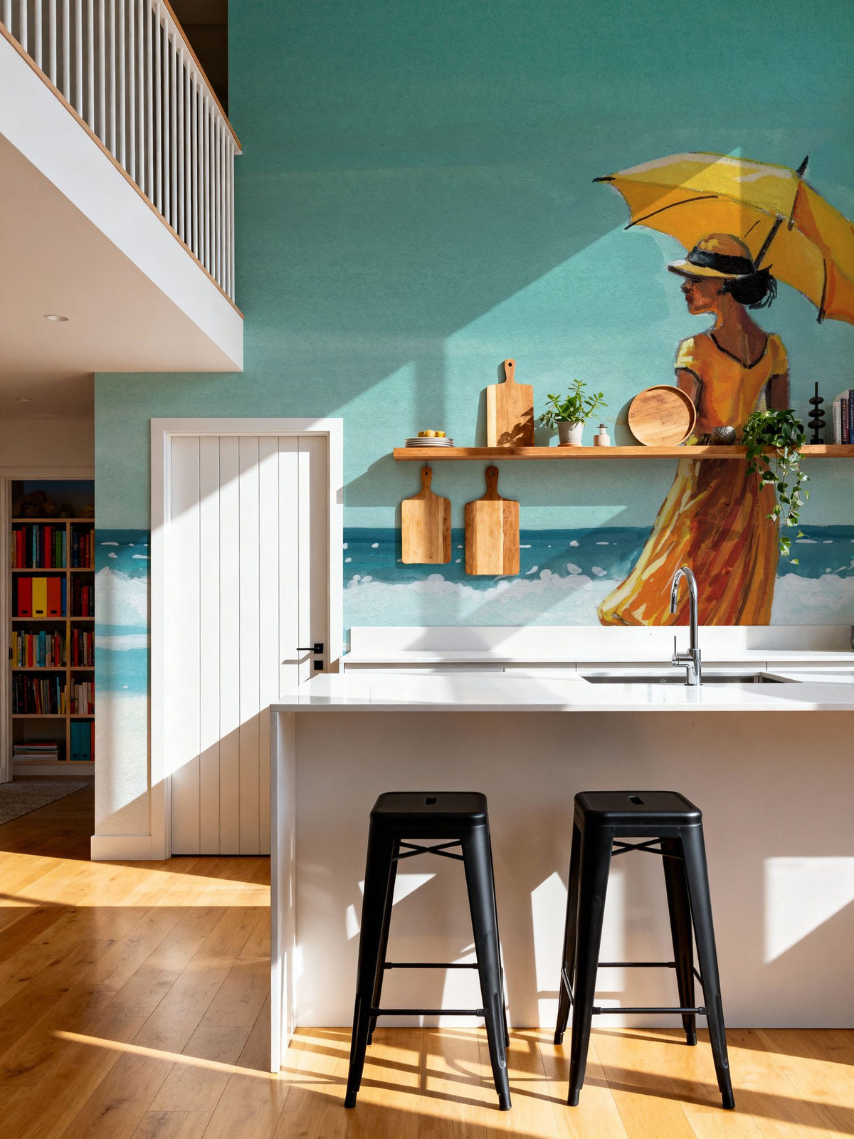 Umbrella At the Beach Mural Wallpaper - room preview 02