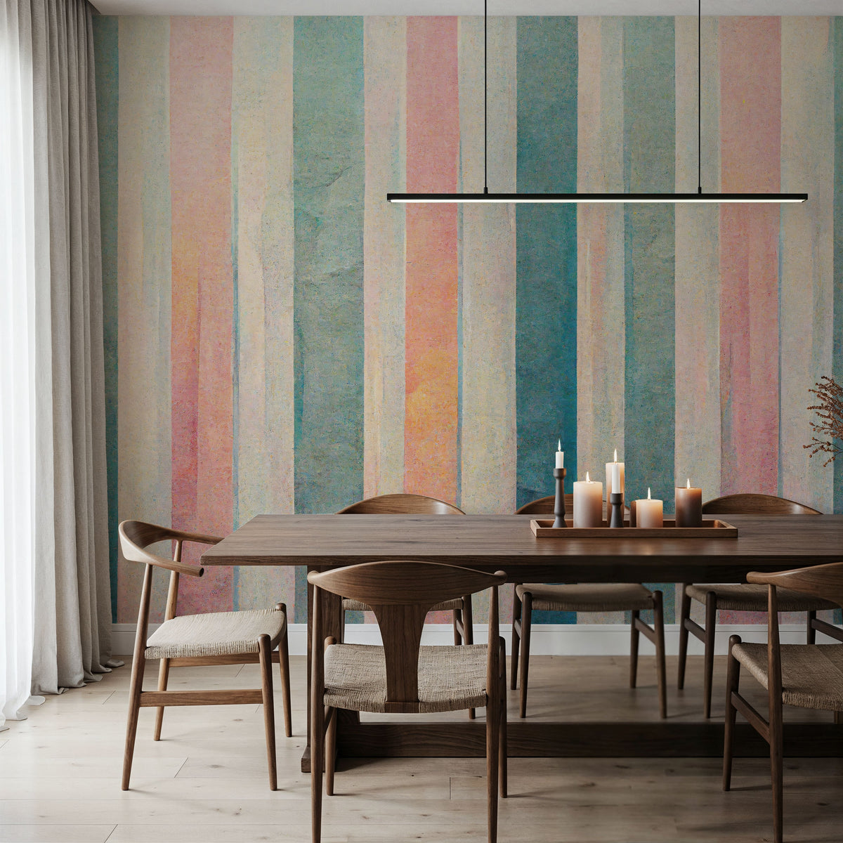 Smudged Stripes Mural Wallpaper - room preview 02