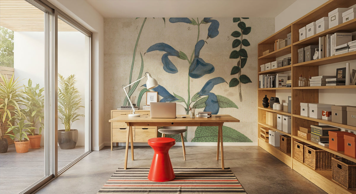 Salvia Florals Vintage II Mural Wallpaper - room preview 02
