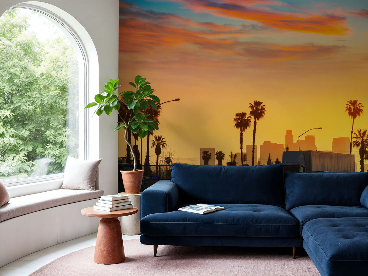 LA Sunset Mural Wallpaper - room preview 02