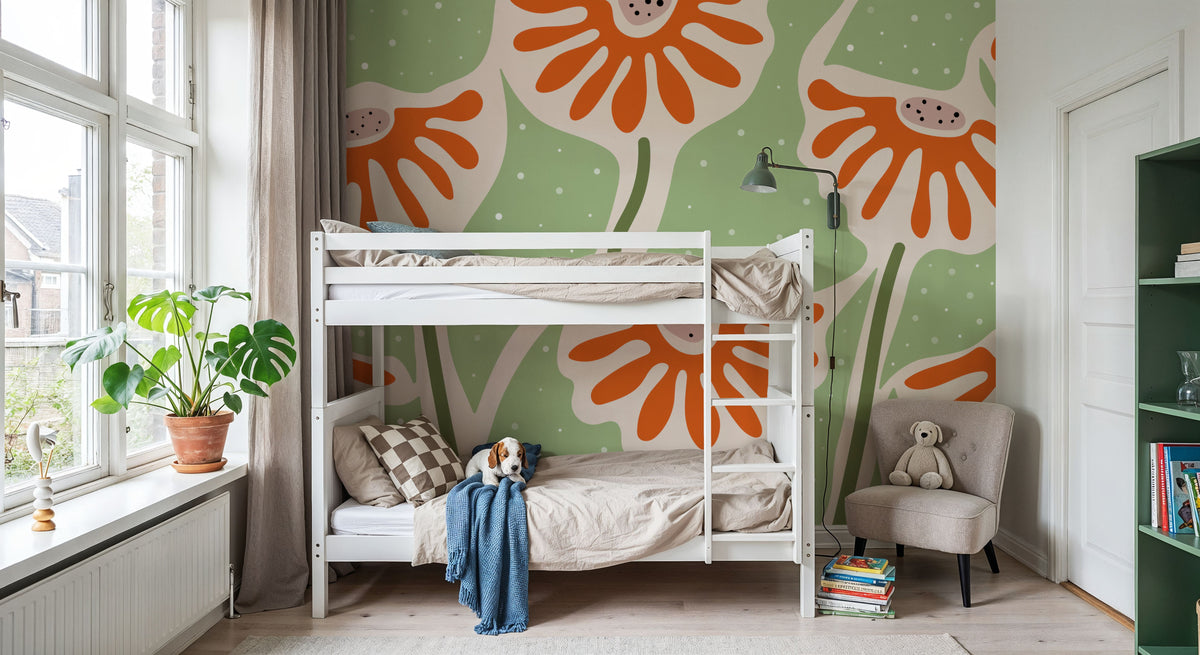 Floral Fun Mural Wallpaper - room preview 02