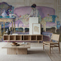 Woman Seated on Interior Sofa Mural Wallpaper - room preview 02