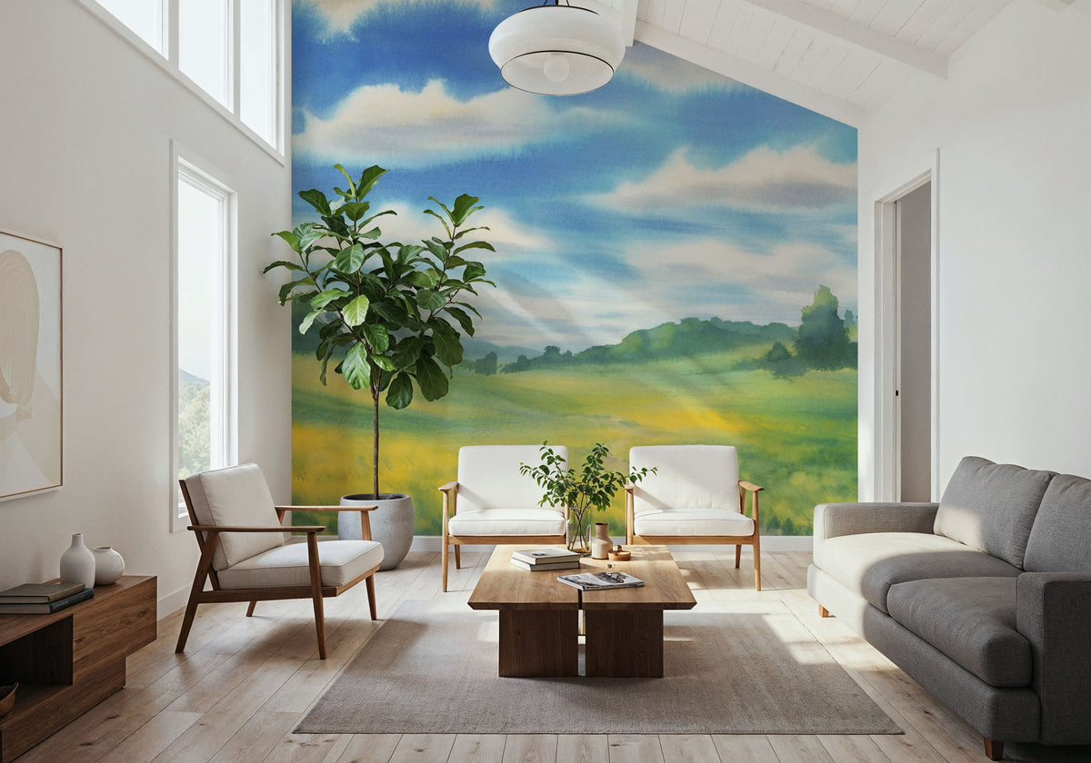 Meadow Path Mural Wallpaper - room preview 02