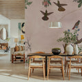 Fields of Birds and Flowers Mural Wallpaper - room preview 02