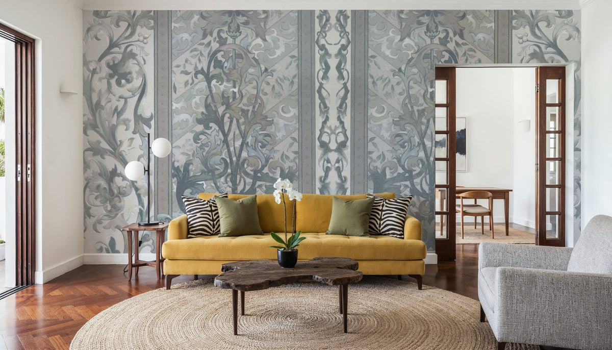 Plant Fantasy Ornament, Stone Mural Wallpaper - room preview 02
