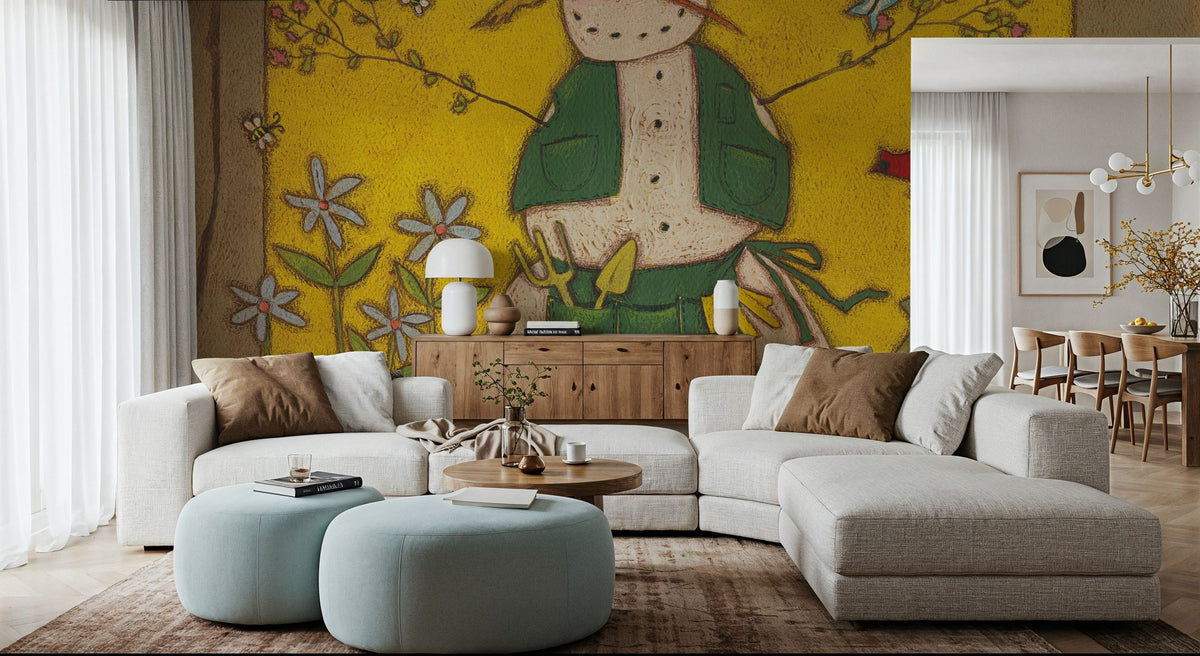 Seasonal Snowman V Mural Wallpaper - room preview 02