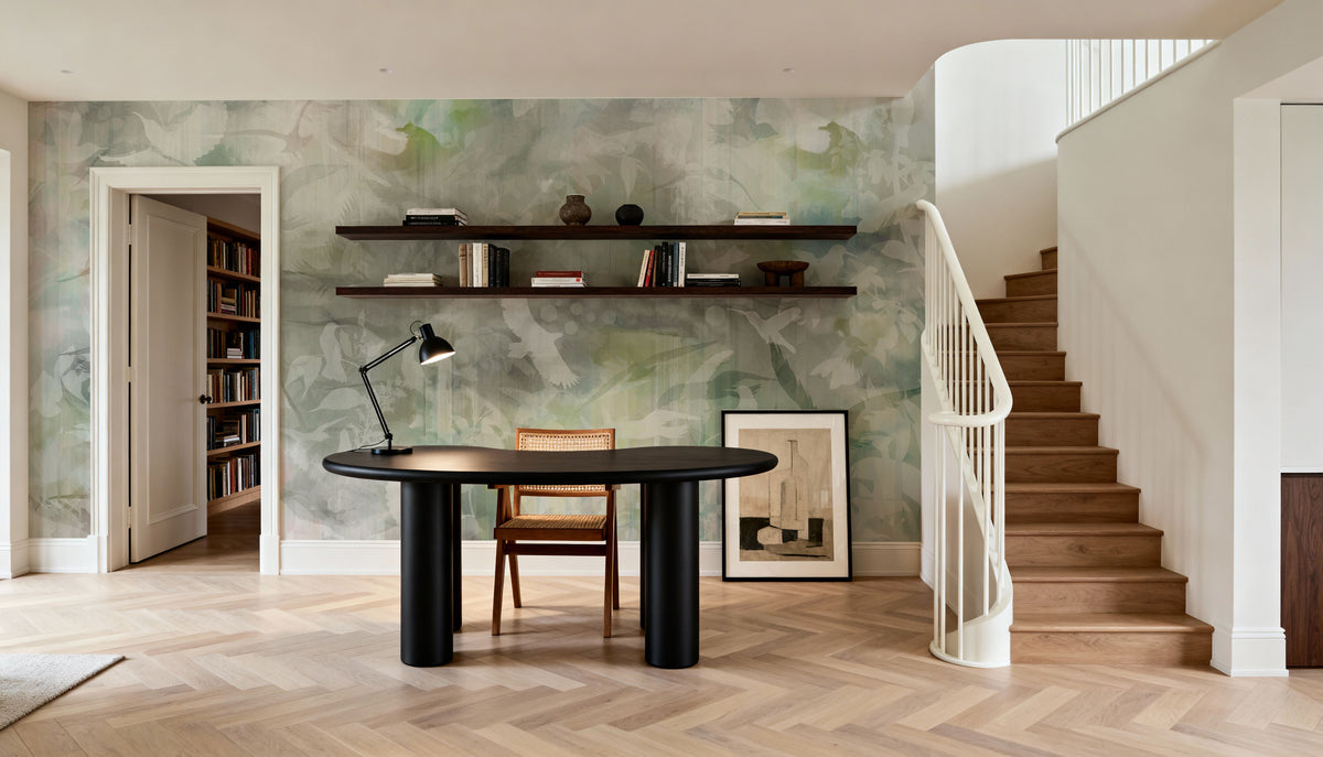 Birds of Freedom Green Mural Wallpaper - room preview 02