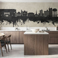 Tuscaloosa Alabama Skyline Concrete Mural Wallpaper - room preview 02
