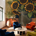 Sunflower Crock Mural Wallpaper - room preview 02