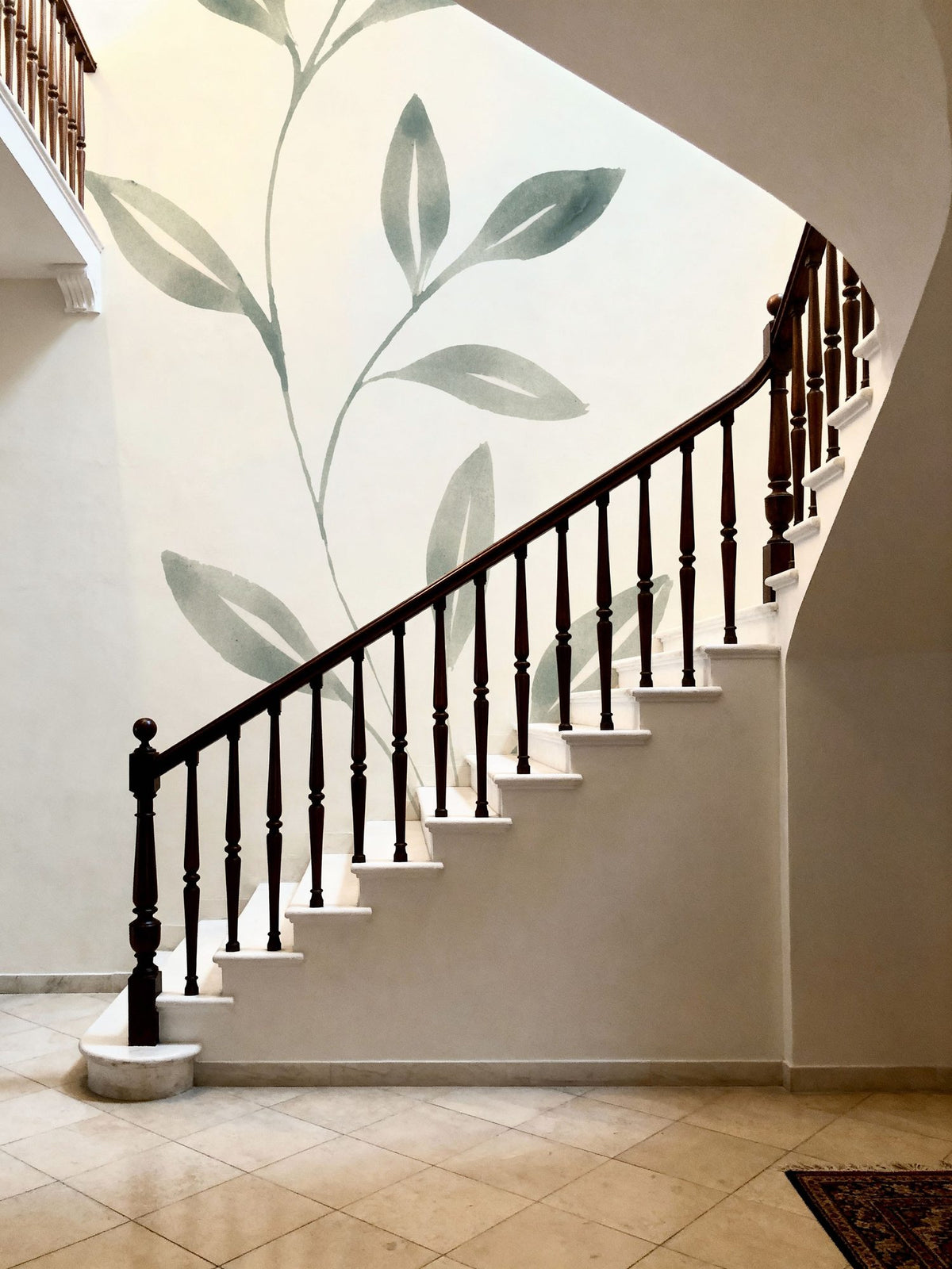 Linen Leaves I Mural Wallpaper - room preview 02