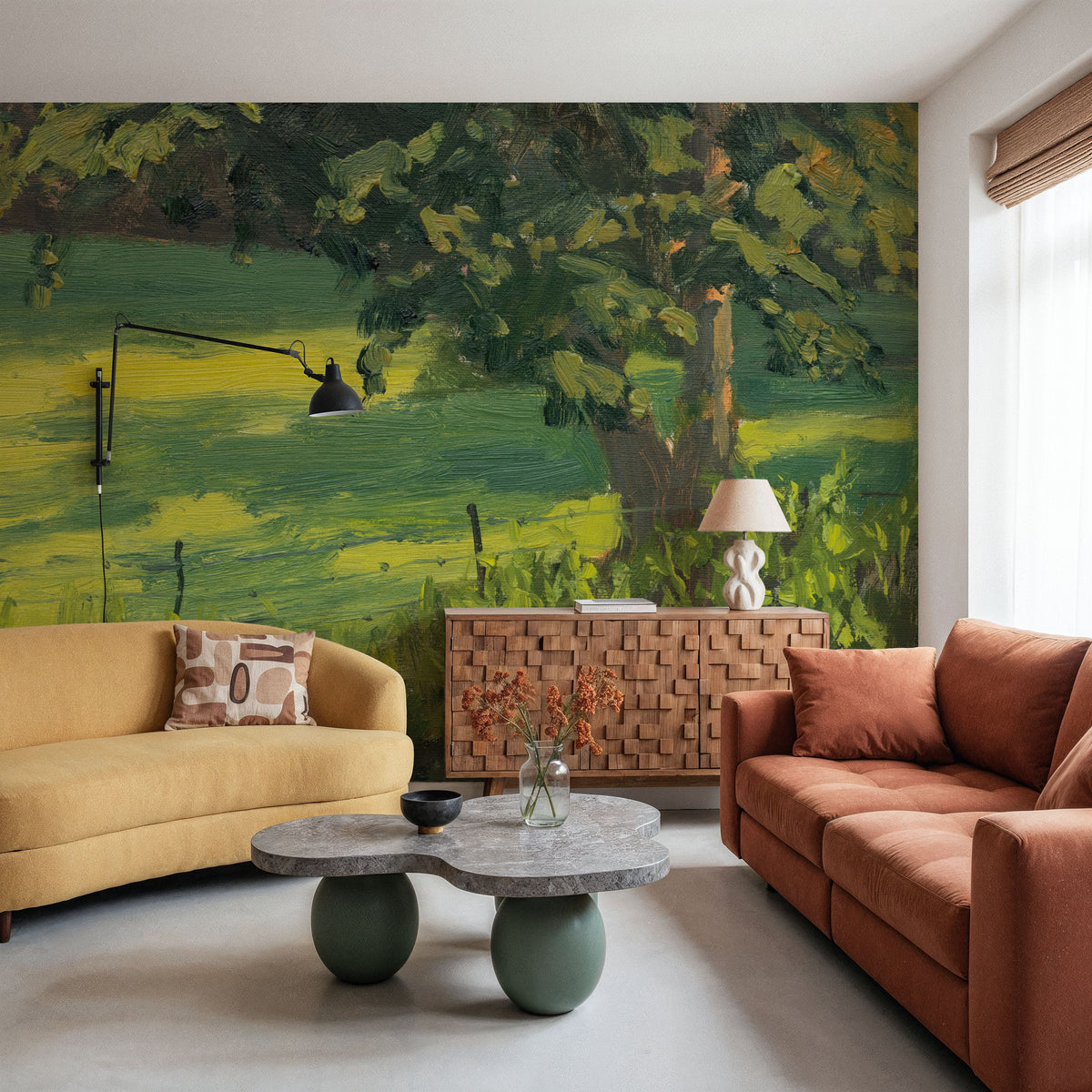 Early Morning Pasture Mural Wallpaper - room preview 02