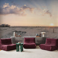 Stilt House Sunrise Mural Wallpaper - room preview 02