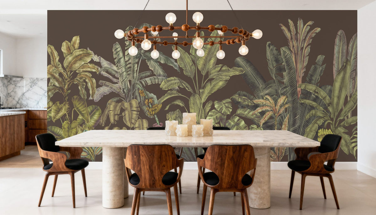Madagascar Foliage, Mauve Mural Wallpaper - room preview 02