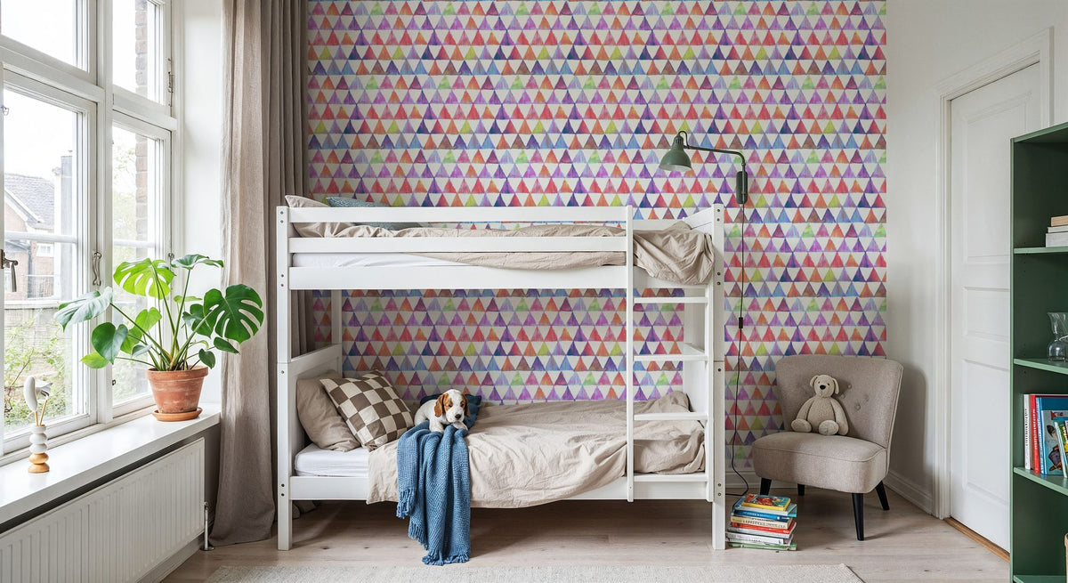 Rainbow Triangles Mural Wallpaper - room preview 02