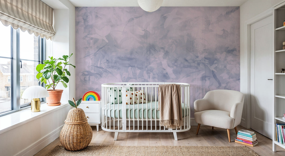Birds of Freedom Purple Mural Wallpaper - room preview 02