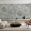 Smiling Flowers Mural Wallpaper - Neutral Tone - room preview 02