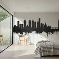 Melbourne Australia Skyline Black & White Mural Wallpaper - room preview 02
